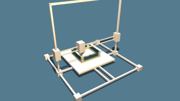 Een plant doos met een 3D-Printer afdrukken. — Stockvideo