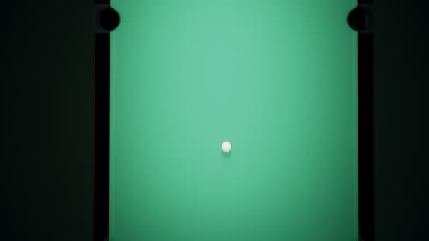 Billiard balls on the green baize of a billiard table. — Stock Video