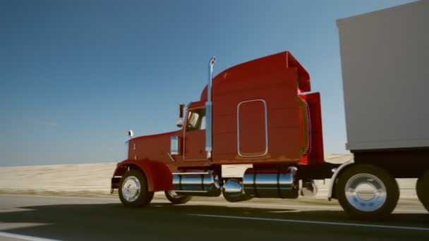 18 Wheel Truck sulla strada — Video Stock