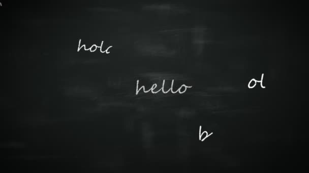 Woord Hallo in verschillende talen. — Stockvideo