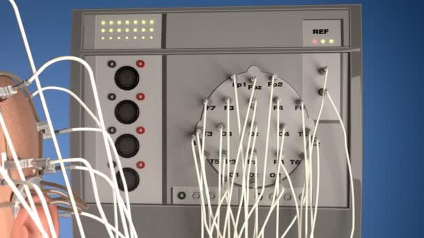 사람 뇌 파 기계 또는 electroencephalograph 유선 — 비디오