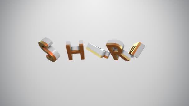 Paylaşım terimini gösteren animasyonlu simge ve tipografi — Stok video