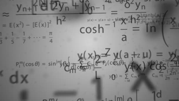 Animering med färgglada matematik formler — Stockvideo