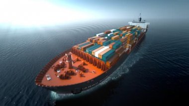 Kargo gemisi ulaşım.