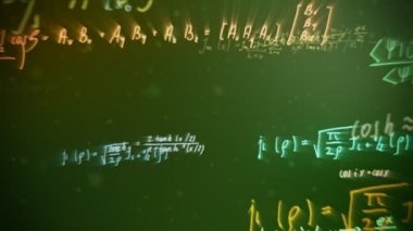 Hareket bulanıklığı efektli renkli matematik formülleri