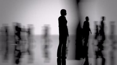 Kişilik bir kalabalık siluetleri