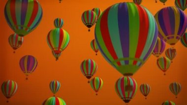 Çok renkli sıcak hava gökyüzünde uçan balonlar