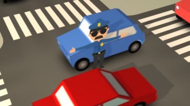 Polis trafiği yönlendirir