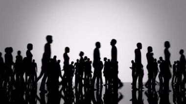 Kişilik bir kalabalık siluetleri