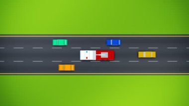 İtfaiye arabası işlek yolda