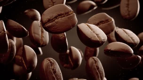 geröstete Kaffeebohnen mit Kaffeestaub