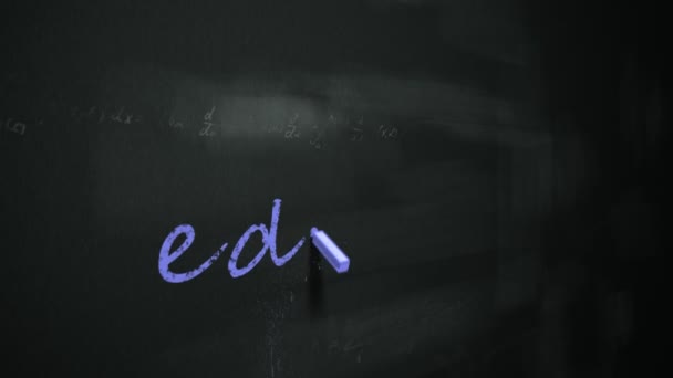 Drawing word education on chalkboard. — Stock Video