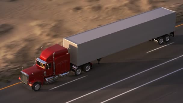 道路上の 18 輪トラック — ストック動画