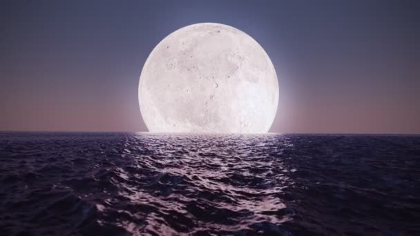 Luna reflejándose en el océano . — Vídeo de stock