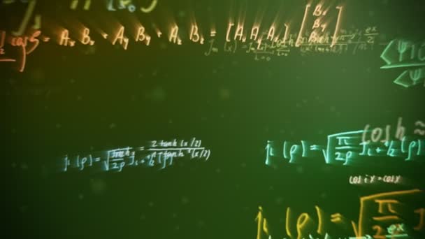 Formules mathématiques colorées avec effet flou de mouvement — Video