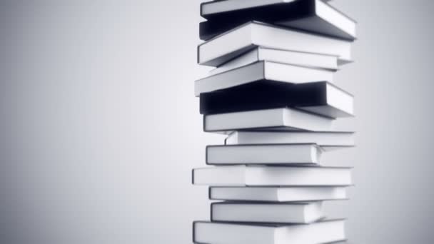 Pile of books loopable animation. — Stock Video