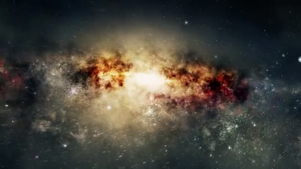 Spectaculair uitzicht van een gloeiende sterrenstelsel — Stockvideo