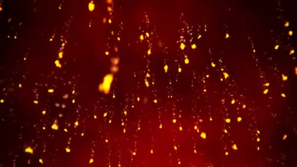 Абстрактная анимация огненного дождя — стоковое видео