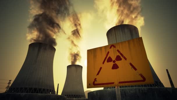 Pembangkit listrik tenaga nuklir — Stok Video