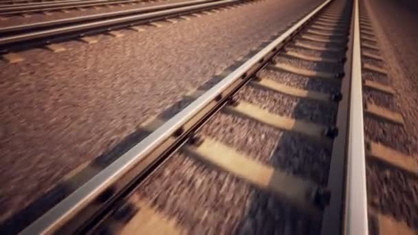 Spoorweg track loopbare animatie — Stockvideo