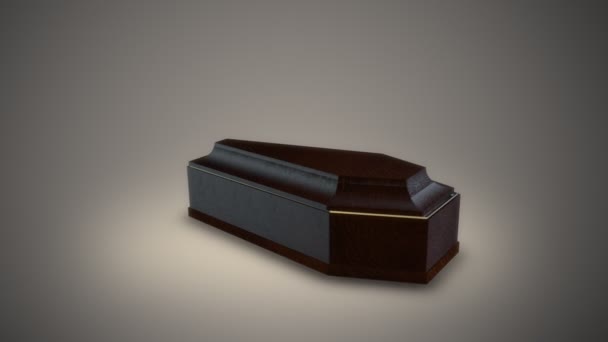 Coffin close up on background — Stock Video