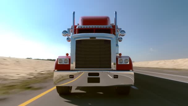 18 Wheel Truck sulla strada — Video Stock