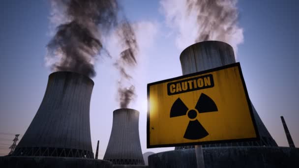 Pembangkit listrik tenaga nuklir — Stok Video