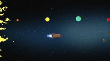 Uzay mekiği evrende yolculuk