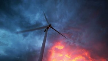 elektrik üreten Rüzgar türbinleri.