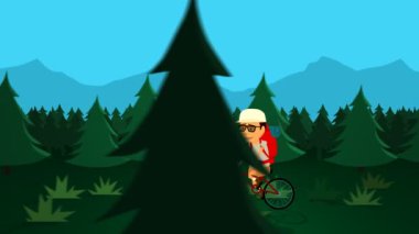 Adam ile bisiklet sürme sırt çantası