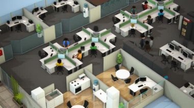 İş merkezinde çalışan işçilerin