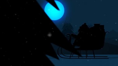 Noel Baba kızak üzerinde sürme