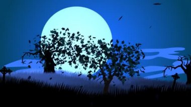 Ürpertici mezarlık Cadılar Bayramı arka plan