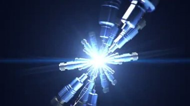 Optik kablolar arasında kıvılcım.