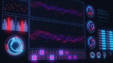 Grafik oranı dalgalanıyor futuristik grafik kullanıcı arayüzü