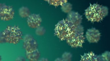 Etrafında yüzen mikrop virüs molekül bakteri hücre