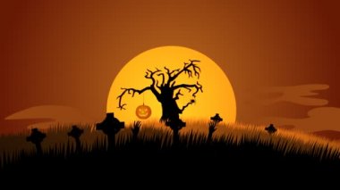 Bir mezarlık Cadılar Bayramı arka plan