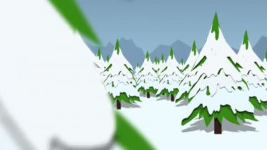 Kar üzerinde Noel ağaçları