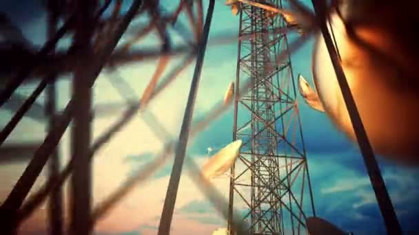 Animación de torres de comunicación — Vídeo de stock