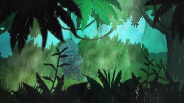 Зеленый тропический лес — стоковое видео