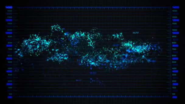 Футуристичний графічний інтерфейс користувача Флуктуаційний граф — стокове відео