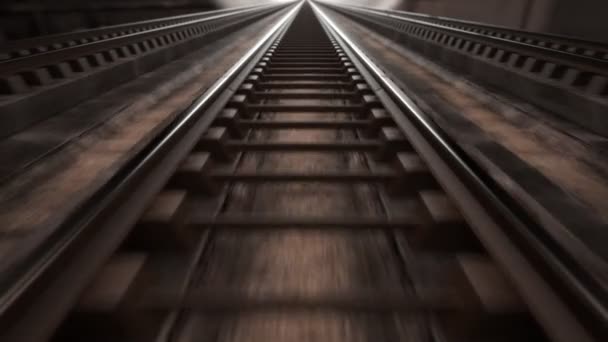 Kesintisiz demiryolu Close-Up — Stok video