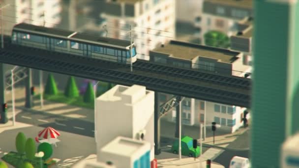 Paysage urbain avec gratte-ciel et transport — Video