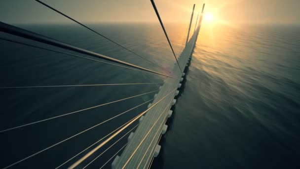 Autobahnbrücke im Ozean — Stockvideo