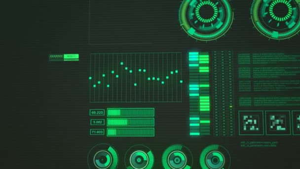 Futuristische grafische Benutzeroberfläche mit schwankendem Diagramm — Stockvideo