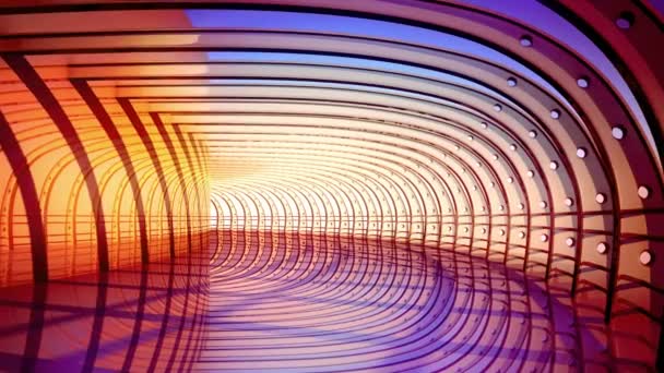 Kleurrijke futuristische tunnel — Stockvideo