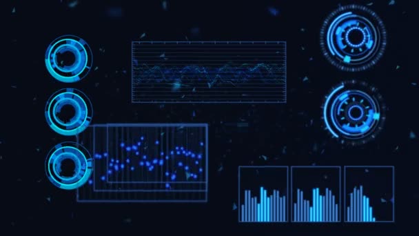 Futurystyczny graficzny interfejs zmieniający wykres współczynnika — Wideo stockowe