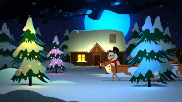 Enfants jouissant Du Père Noël Sur Luge 