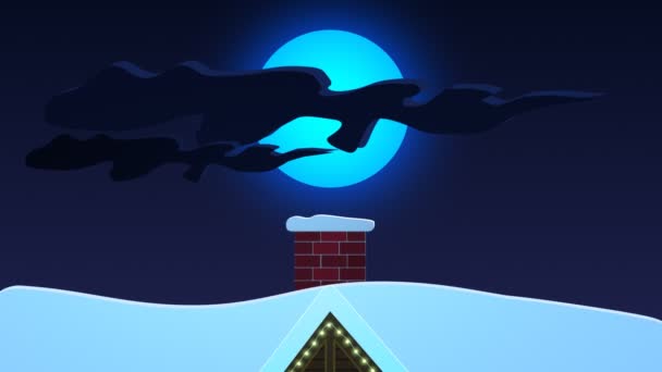 Père Noël sur le toit 