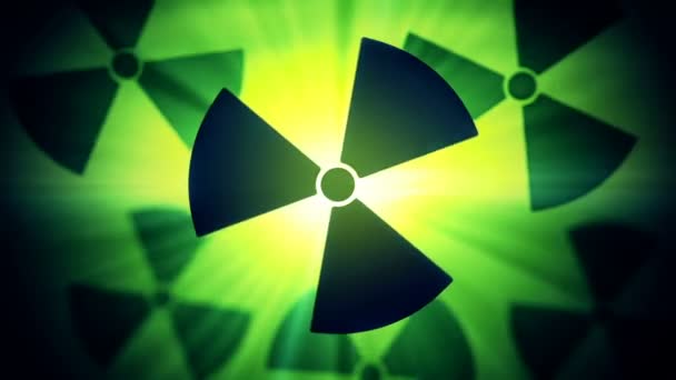 Символ радиоактивной опасности — стоковое видео